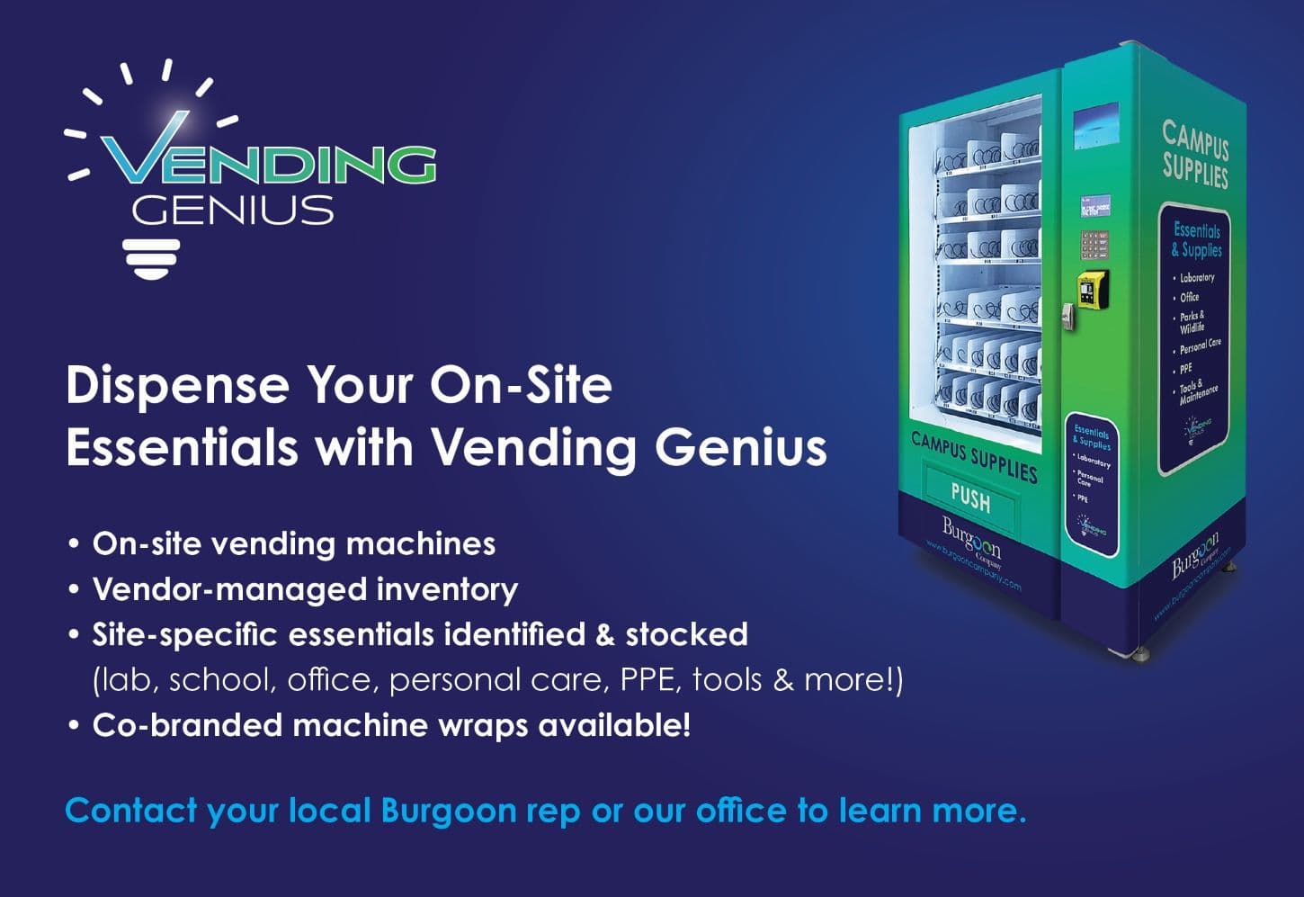 Burgoon-branded vending machine